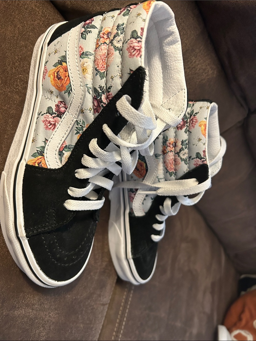 Vans Floral High-Top Sneakers - White, Black, Pink, Yellow